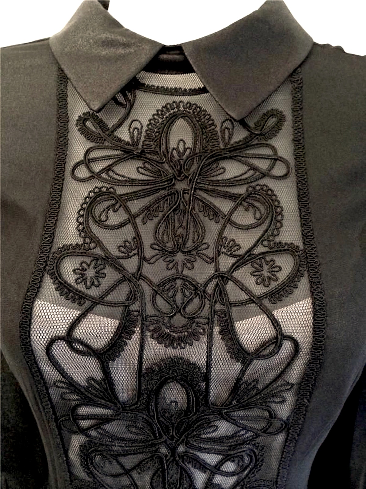 karen millen black embroidered dress