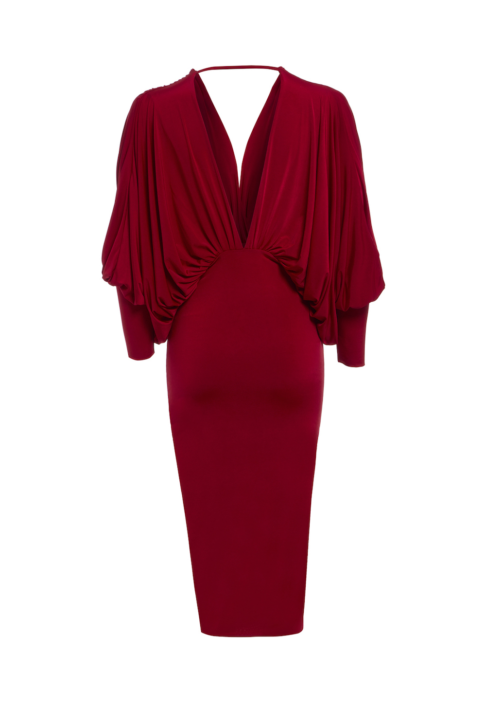 Sarvin Lea Red Batwing Dress - Fab Designer Boutique